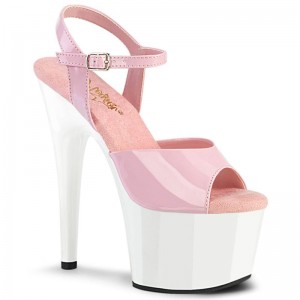 Pleaser Adore-709 Hakken Dames Roze Wit | BELGIE BEOQEGLN