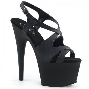 Pleaser Adore-730 Vegan Leather Hakken Dames Zwart | BELGIE BEOBQPTZ