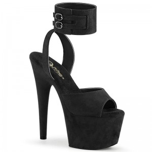 Pleaser Adore-791FS Suede Hakken Dames Zwart | BELGIE BEUJKMNC