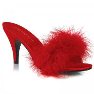 Pleaser Amour-03 Badslippers Dames Rood | BELGIE BEQNWDIX