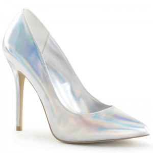 Pleaser Amuse-20 Hologram Hakken Dames Zilver | BELGIE BESDVOTR