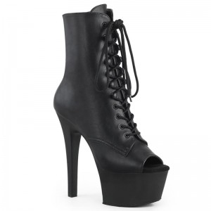 Pleaser Aspire-1021 Vegan Leather Laarzen Dames Zwart | BELGIE BEXFGSNK