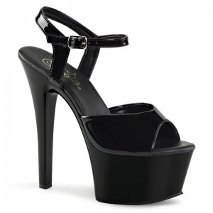 Pleaser Aspire-609 Hakken Dames Zwart | BELGIE BEJDLYVP