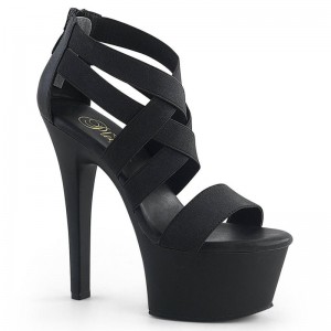 Pleaser Aspire-669 Vegan Leather Hakken Dames Zwart | BELGIE BEHLIKXD