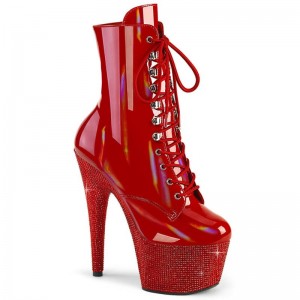 Pleaser Bejeweled-1020-7 Laarzen Dames Rood | BELGIE BEEBRDHT