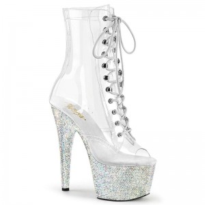 Pleaser Bejeweled-1021C-7 Laarzen Dames Zilver | BELGIE BEAWRPZN