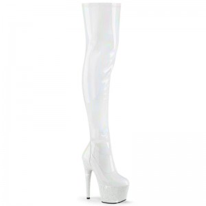 Pleaser Bejeweled-3000-7 Hoge Hakken Dames Wit | BELGIE BEGSDAOH