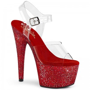 Pleaser Bejeweled-708DM Hakken Dames Rood | BELGIE BENOPVJT