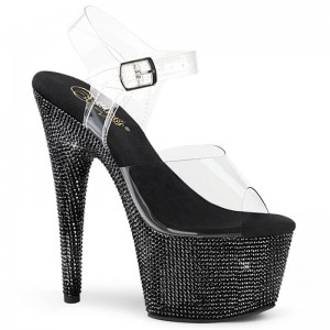 Pleaser Bejeweled-708DM Hakken Dames Zwart | BELGIE BEYHBCAR
