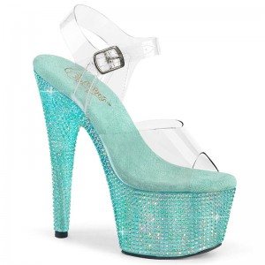 Pleaser Bejeweled-708RRS Hakken Dames Turquoise | BELGIE BEWXSVDU