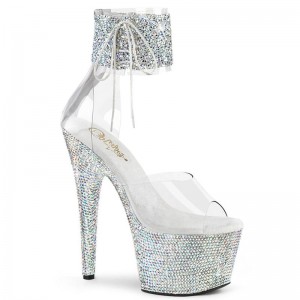 Pleaser Bejeweled-724RS-02 Hakken Dames Zilver | BELGIE BEFZRQKH