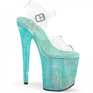 Pleaser Bejeweled-808RRS Hakken Dames Blauw | BELGIE BEQYXJDL