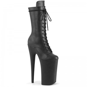 Pleaser Beyond-1050WR Vegan Leather Laarzen Dames Zwart | BELGIE BEZHVUPO