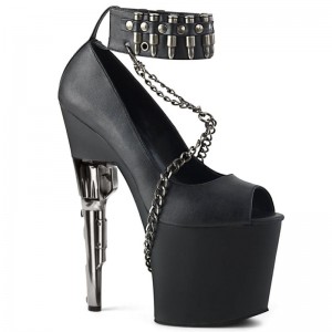 Pleaser Bondgirl-783 Vegan Leather Hakken Dames Zwart | BELGIE BEPRABLU