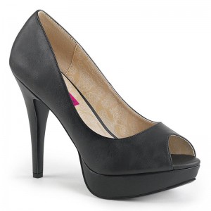 Pleaser Chloe-01 Vegan Leather Hakken Dames Zwart | BELGIE BEDCHPIK