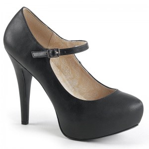 Pleaser Chloe-02 Vegan Leather Hakken Dames Zwart | BELGIE BERYLXAD
