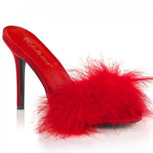 Pleaser Classique-01F Badslippers Dames Rood | BELGIE BEIYGDSW