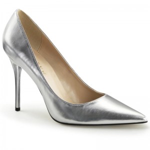 Pleaser Classique-20 Hakken Dames Zilver Metal | BELGIE BEGAIWND