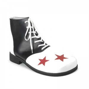 Pleaser Clown-02 Enkellaarzen Dames Zwart Wit | BELGIE BEKUVMPT