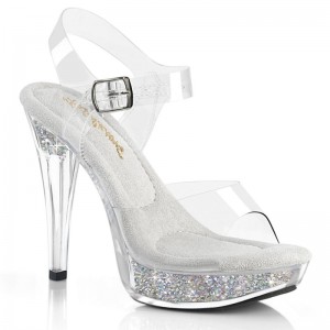 Pleaser Cocktail-508RSI Rhinestones Hakken Dames Zilver | BELGIE BEFUYVPG