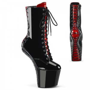Pleaser Craze-1040FH Laarzen Dames Zwart Rood | BELGIE BENMIFCA