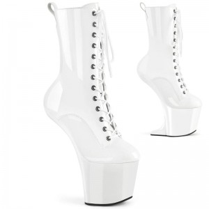 Pleaser Craze-1040 Laarzen Dames Wit | BELGIE BEYUMEAL