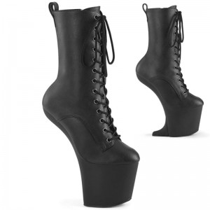 Pleaser Craze-1040 Vegan Leather Laarzen Dames Zwart | BELGIE BEHDATWC
