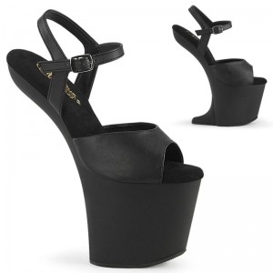 Pleaser Craze-809 Vegan Leather Hakken Dames Zwart | BELGIE BESVBGHM