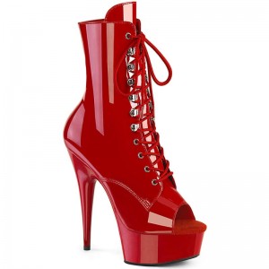 Pleaser Delight-1021 Laarzen Dames Rood | BELGIE BEKLWTPF