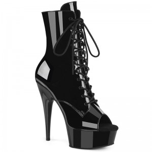 Pleaser Delight-1021 Laarzen Dames Zwart | BELGIE BEKQYPLA