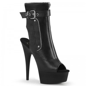 Pleaser Delight-1035 Vegan Leather Laarzen Dames Zwart | BELGIE BETCZQPR