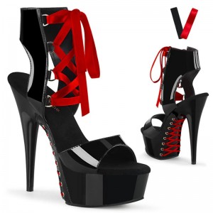Pleaser Delight-600-14FH Hakken Dames Zwart | BELGIE BEEJOYTD