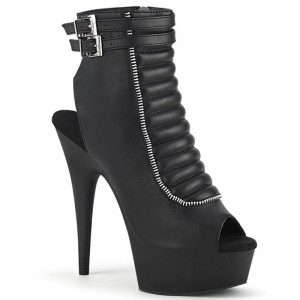 Pleaser Delight-600-18 Vegan Leather Hakken Dames Zwart | BELGIE BEIDJGHE