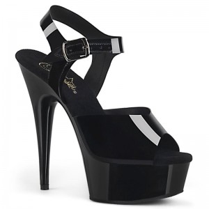 Pleaser Delight-608N Hakken Dames Zwart | BELGIE BEWUFRTM