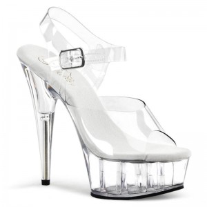 Pleaser Delight-608 Hakken Dames Clear | BELGIE BEKYTMNJ
