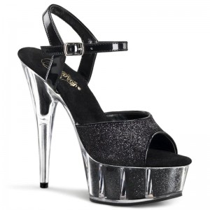 Pleaser Delight-609-5G Hakken Dames Zwart | BELGIE BESXJZMR