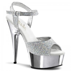 Pleaser Delight-609G Hakken Dames Zilver | BELGIE BELMRDUC