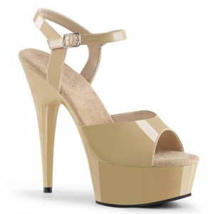 Pleaser Delight-609 Hakken Dames Beige | BELGIE BERSJDXO