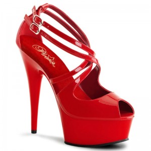 Pleaser Delight-612 Hakken Dames Rood | BELGIE BENBEFJM