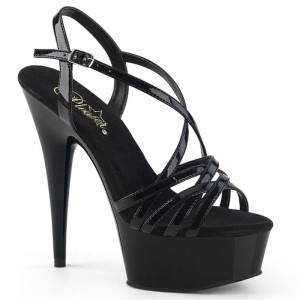 Pleaser Delight-613 Hakken Dames Zwart | BELGIE BEPVYCXR