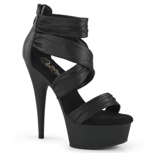 Pleaser Delight-620 Vegan Leather Hakken Dames Zwart | BELGIE BEYACPIX