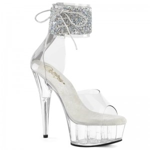 Pleaser Delight-624RS-02 Hakken Dames Zilver | BELGIE BEEFGTAK