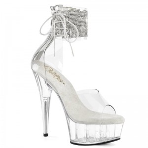 Pleaser Delight-624RS Hakken Dames Clear | BELGIE BEZCQVNL
