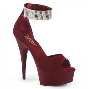 Pleaser Delight-625 Hakken Dames Bordeaux | BELGIE BEENDZFP