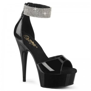 Pleaser Delight-625 Hakken Dames Zwart | BELGIE BEBLAJRG
