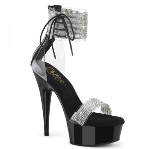 Pleaser Delight-627RS Hakken Dames Zwart | BELGIE BEEJWXRF