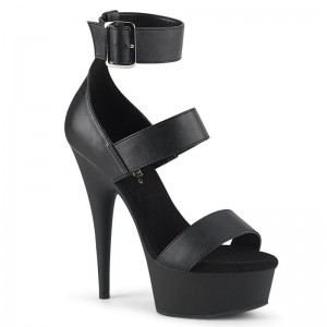 Pleaser Delight-629 Vegan Leather Hakken Dames Zwart | BELGIE BETLXOYM