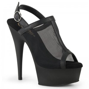 Pleaser Delight-636 Vegan Leather Hakken Dames Zwart | BELGIE BEIWRDHG