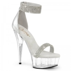 Pleaser Delight-641 Hakken Dames Zilver | BELGIE BEVOUBLF