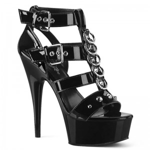 Pleaser Delight-658 Hakken Dames Zwart | BELGIE BEADFNVO
